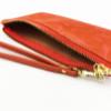 Dino Leather Wristlet Clutch - Coral