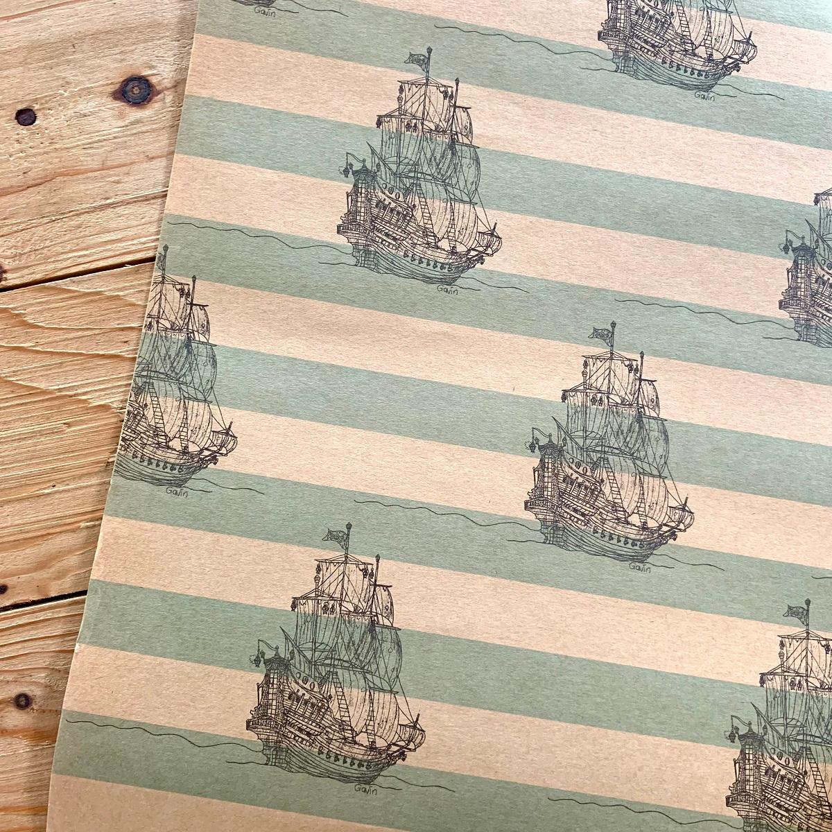 Pirate Ship Wrapping Paper