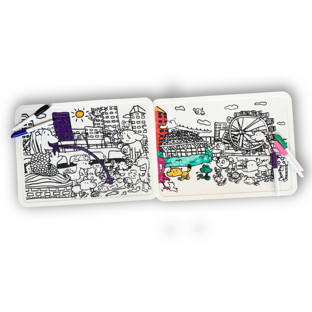 Silicone Colouring Mat (Set of 2) - Animals in Merlion Park