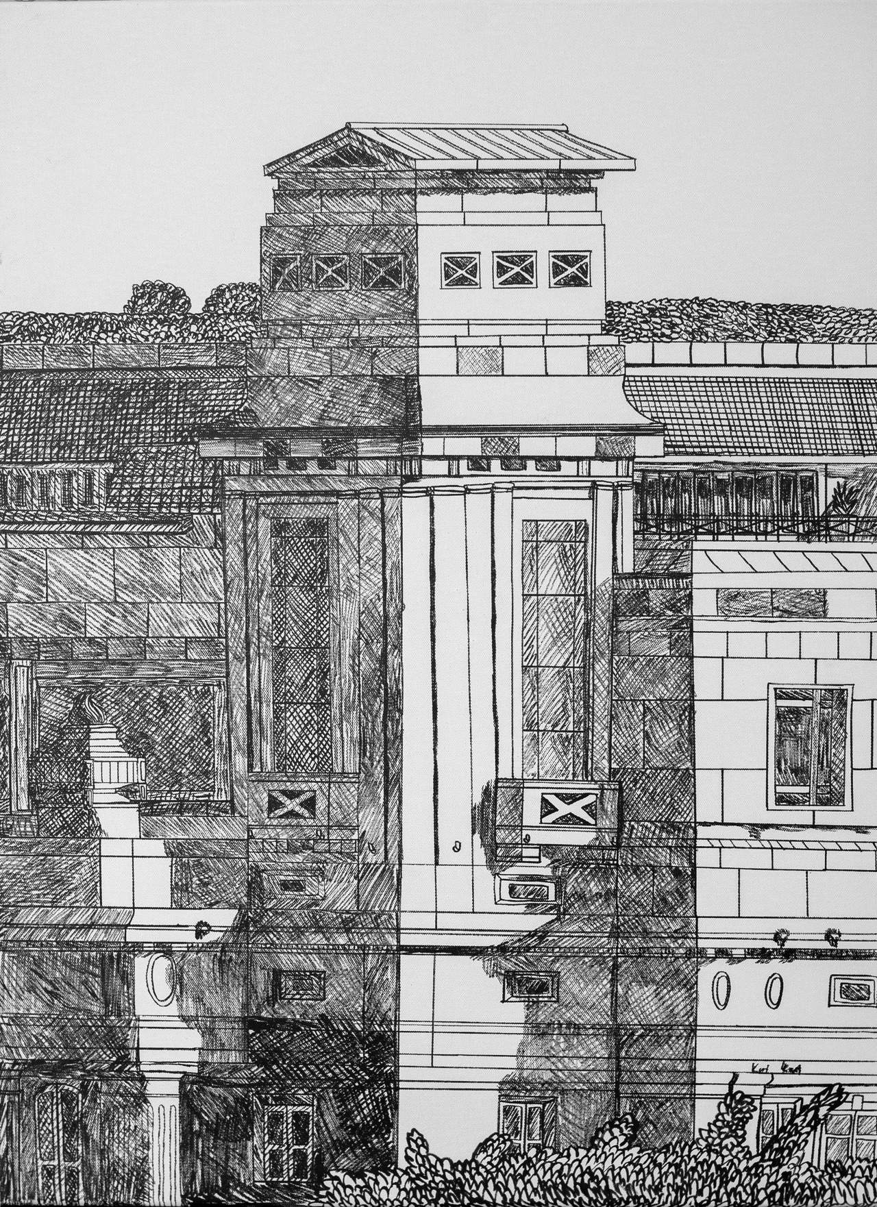 Tall Turret of Fullerton Hotel by Kai Keet