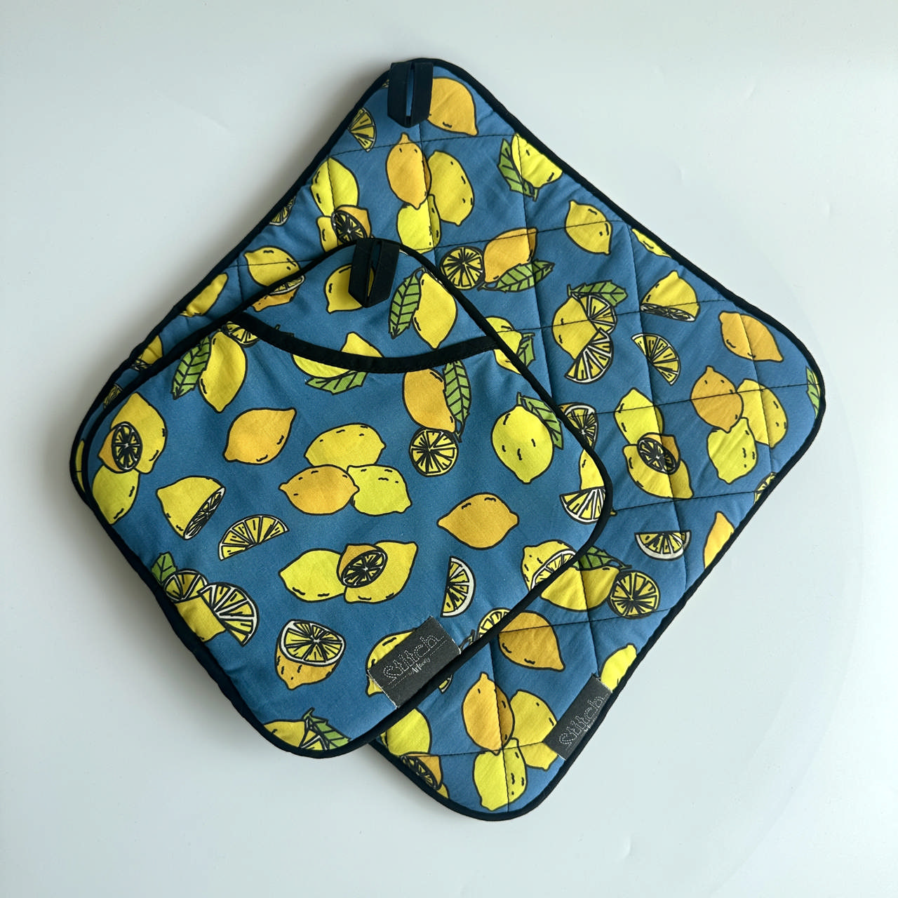 Pot Holder Set – Lemons Blue