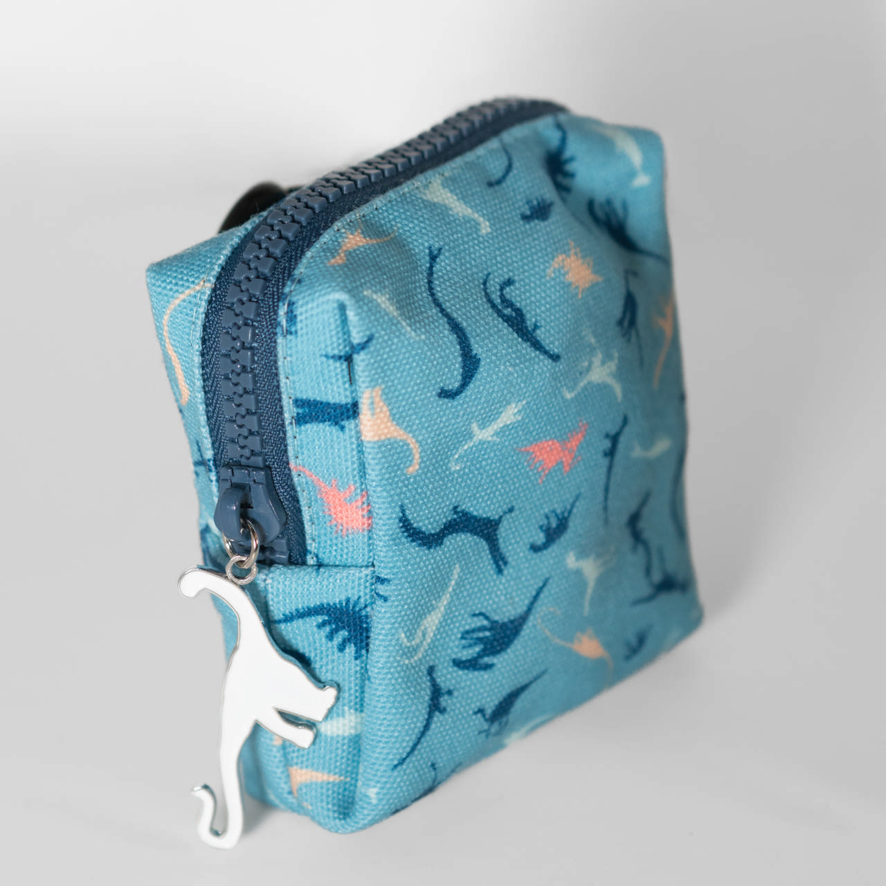 STITCH Square Pouch – Dino medium blue