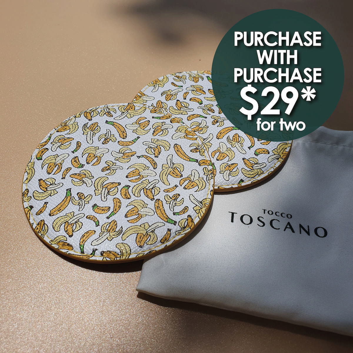 Toscano Banana Print Coaster