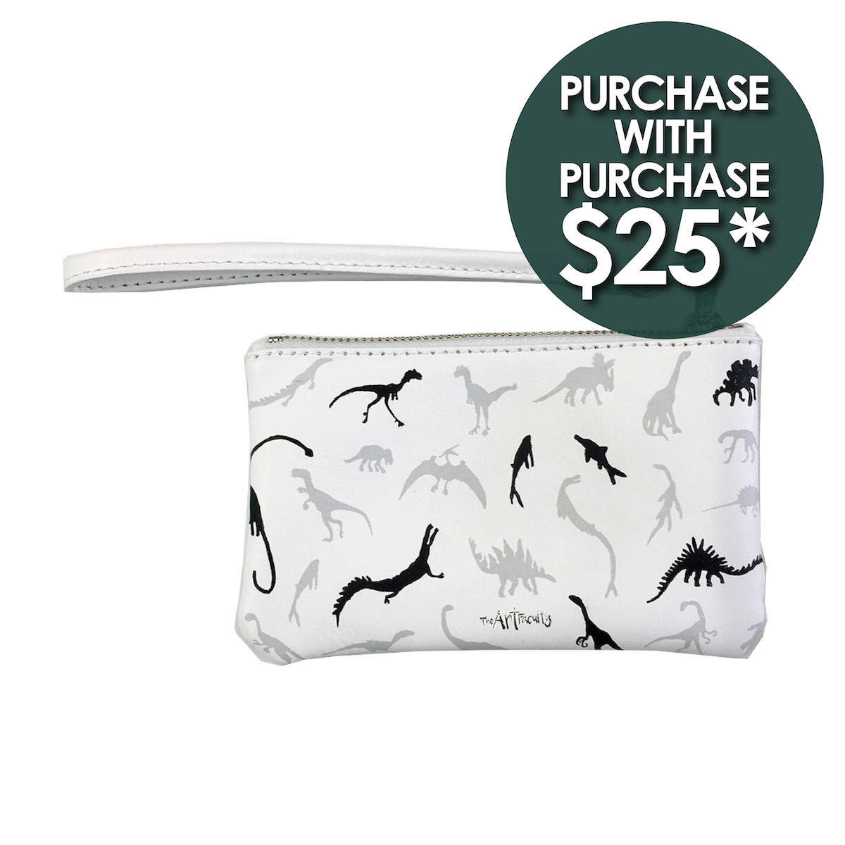 Dino Leather Petite Wristlet - Monotone