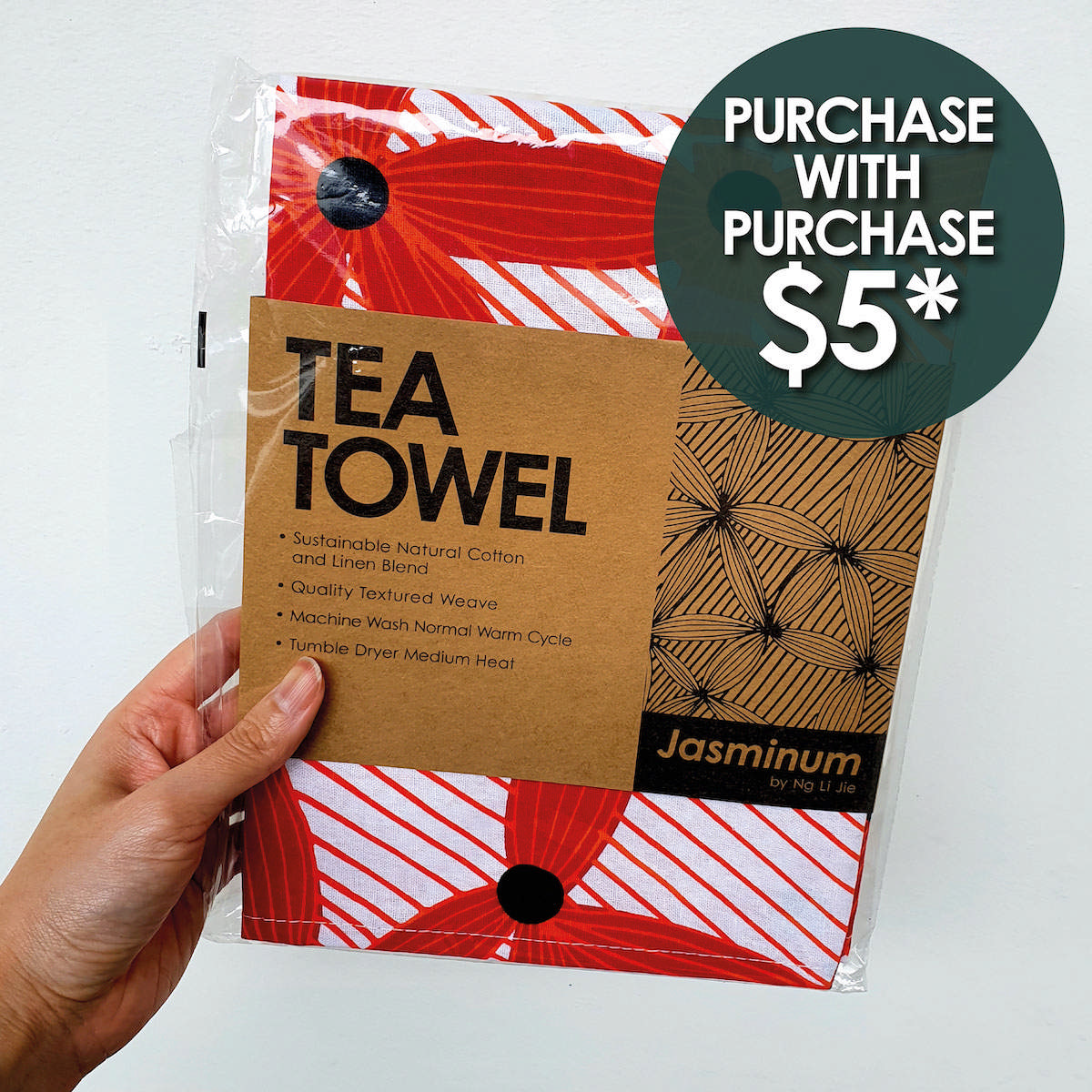 Tea Towel - Red Jasminum