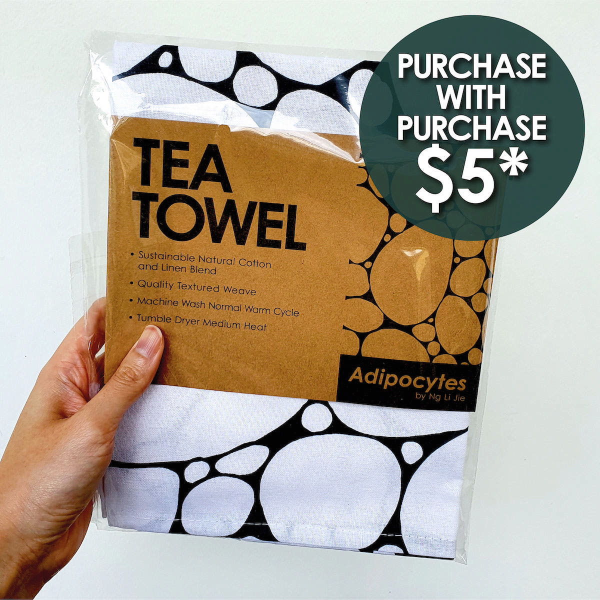 Tea Towel - Black Adipocytes