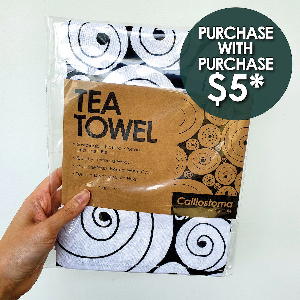 Tea Towel - Black Calliostoma