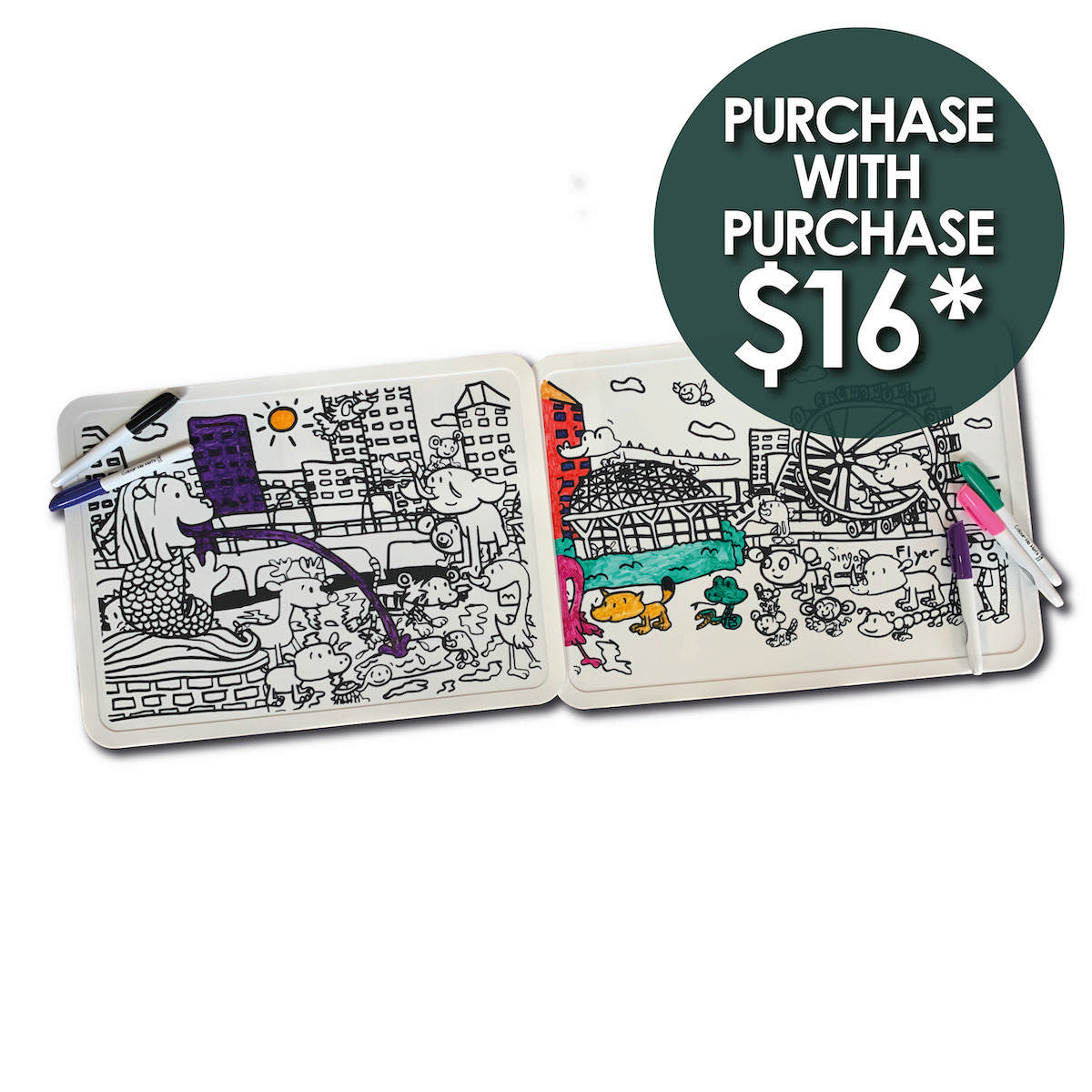 Silicone Mat Set of 2 - Animals in Merlion Park