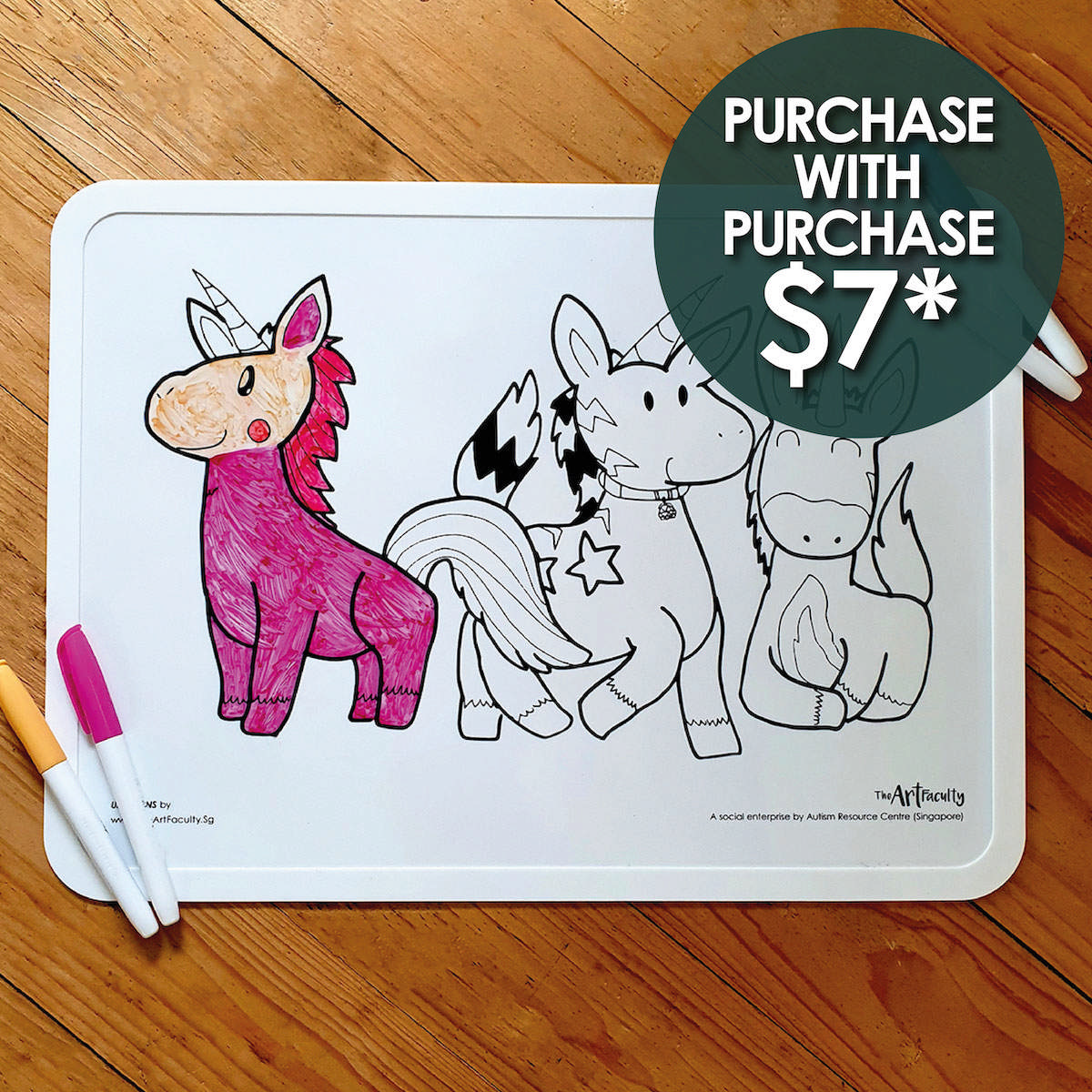 Silicone Colouring Mat - Unicorn (non discounted)