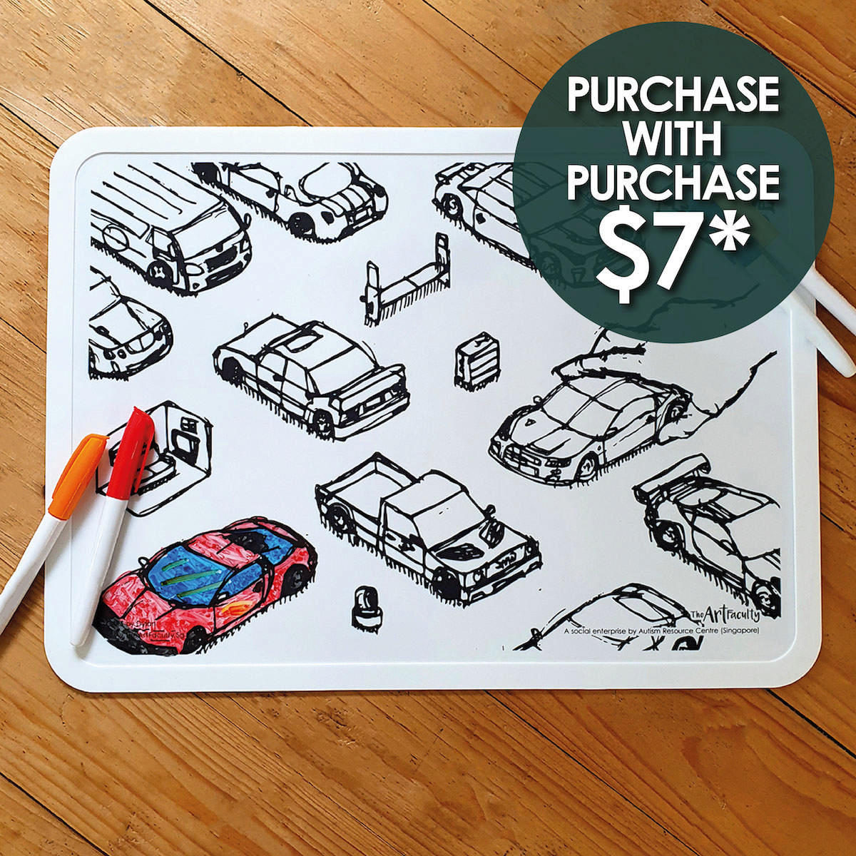 Silicone Colouring Mat - Cars (non discounted)