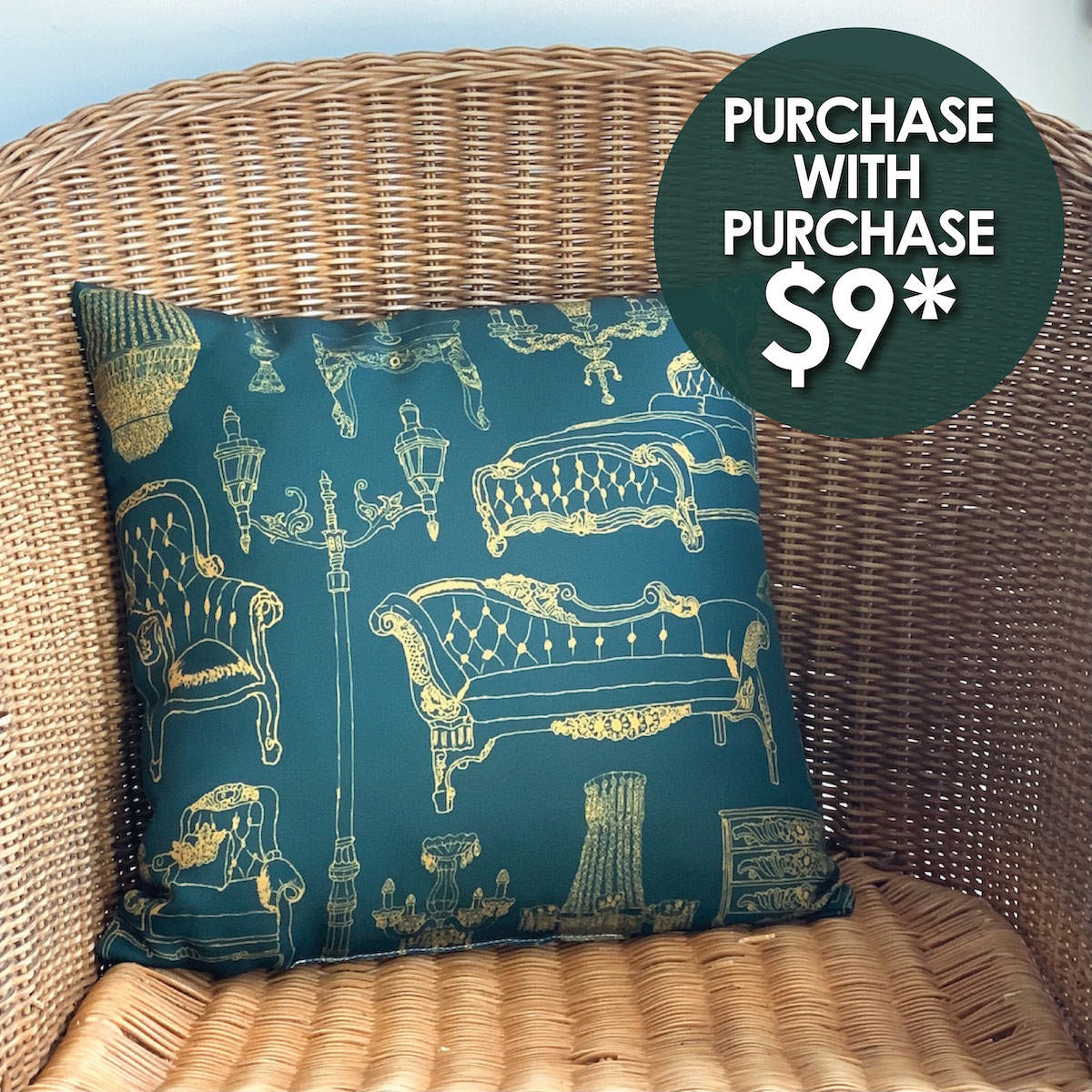 Cushion with insert – Vintage Motif