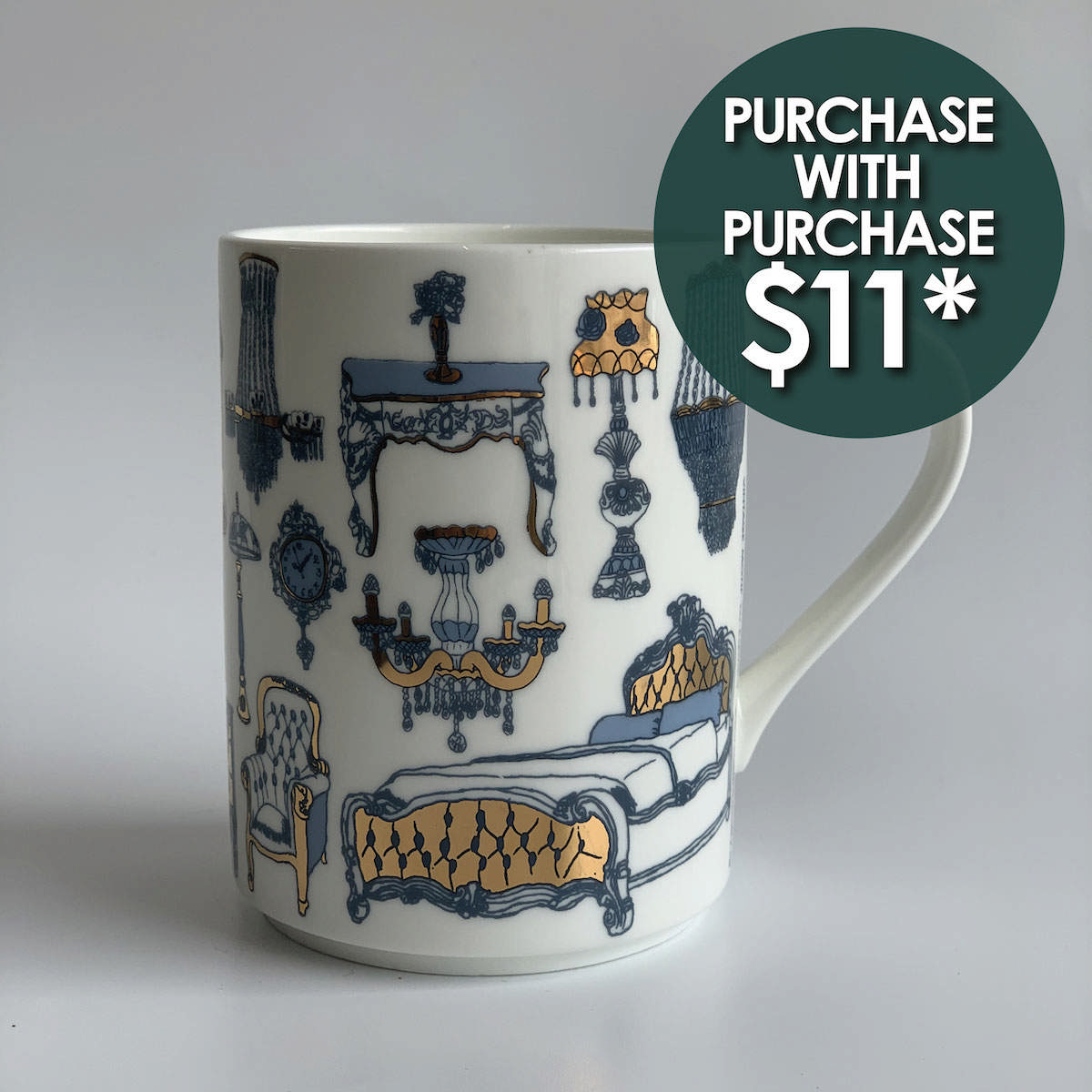 Porcelain Mug – Vintage Motif