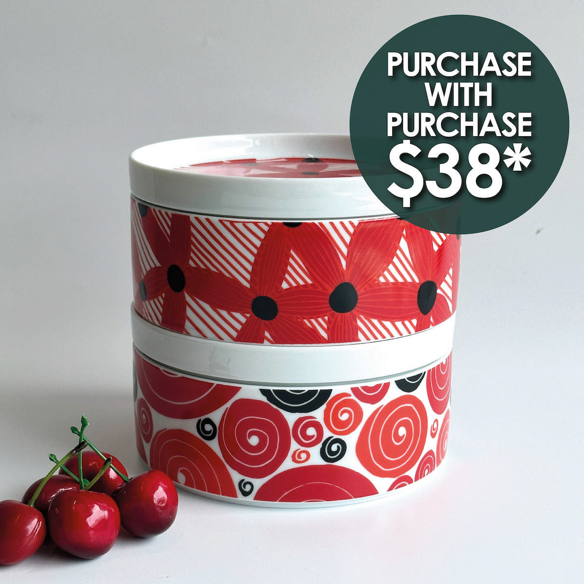 Scandi RED Tiffin Set B - Jasminum & Callio