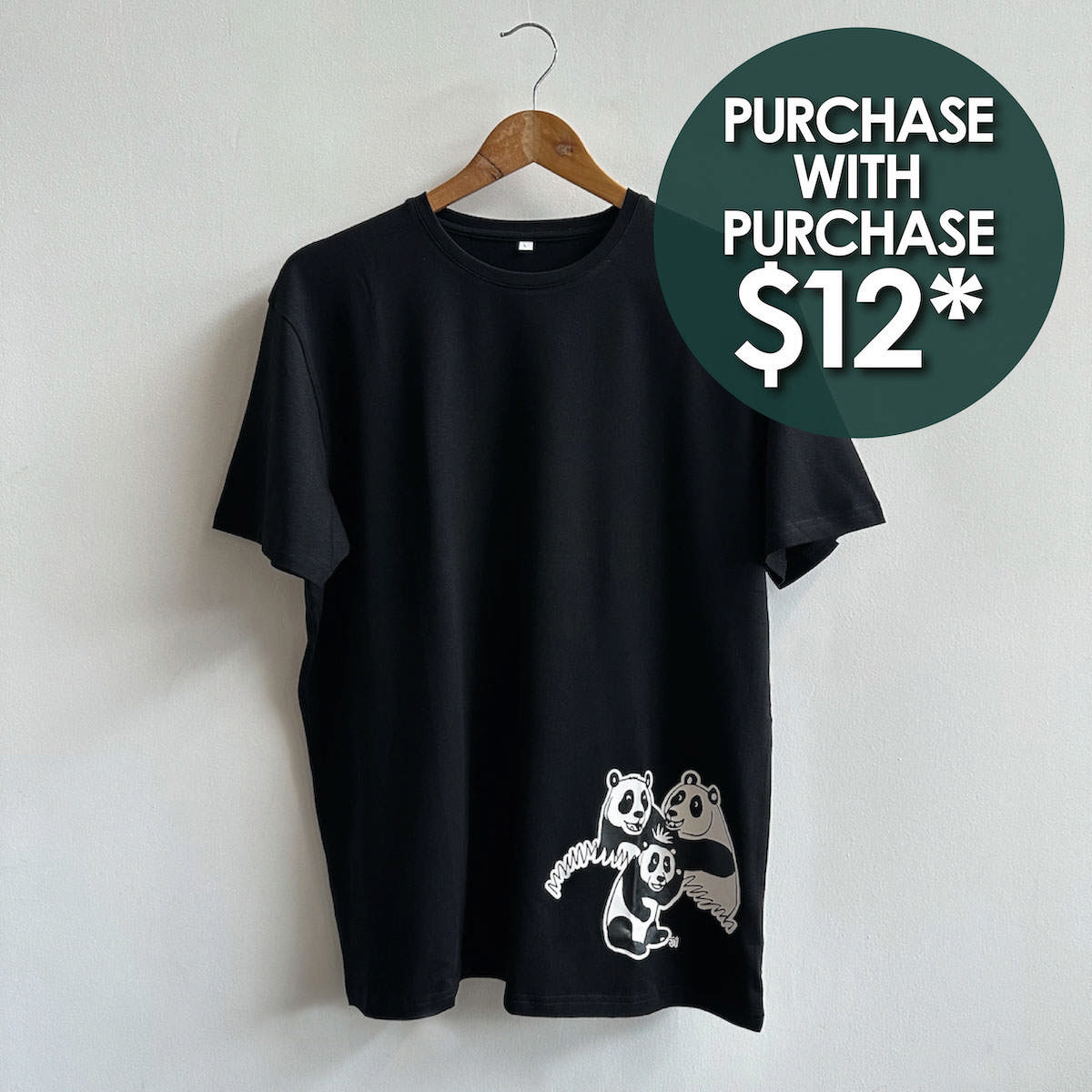 TAF Tees Black – Adult XXL (Panda)