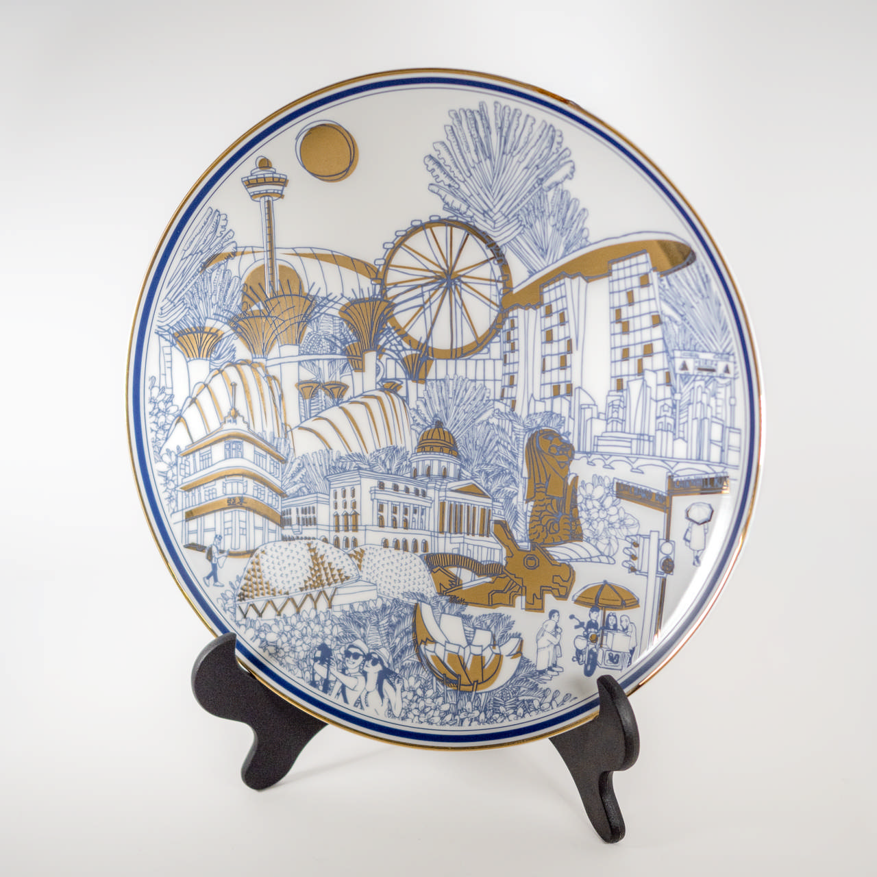 Porcelain Plate 30cm - Singapore City