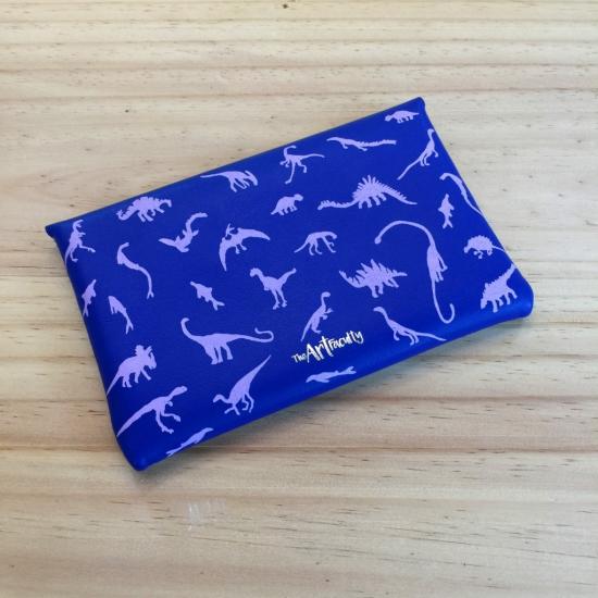 Flap Pouch - Blue Leather Dino