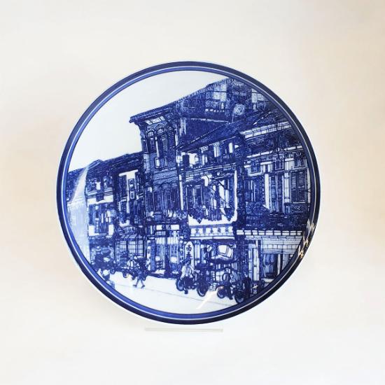 SUPERMAMA 24cm Porcelain Plate-Chinatown Shophouses