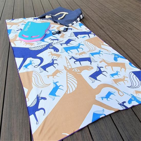 Microfibre Beach Towel - Unicorn