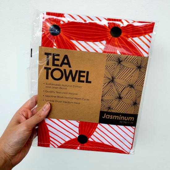 Tea Towel - Red Jasminum