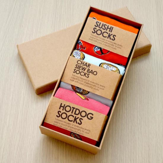 Socks Gift Set of 3 - Sushi/Hotdogs/Cha Siew Bao (Unisex)