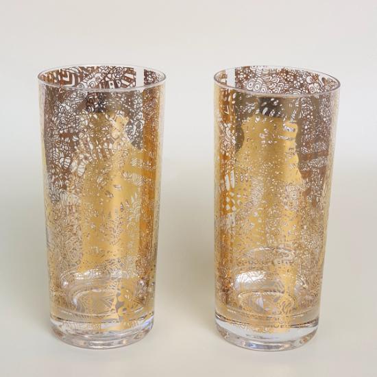 Highball Glass Gold (Set of 2) - Kingfishers at Rest