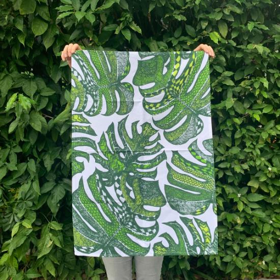 Tea Towel – Monstera Green