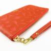 Dino Leather Wristlet Clutch - Coral