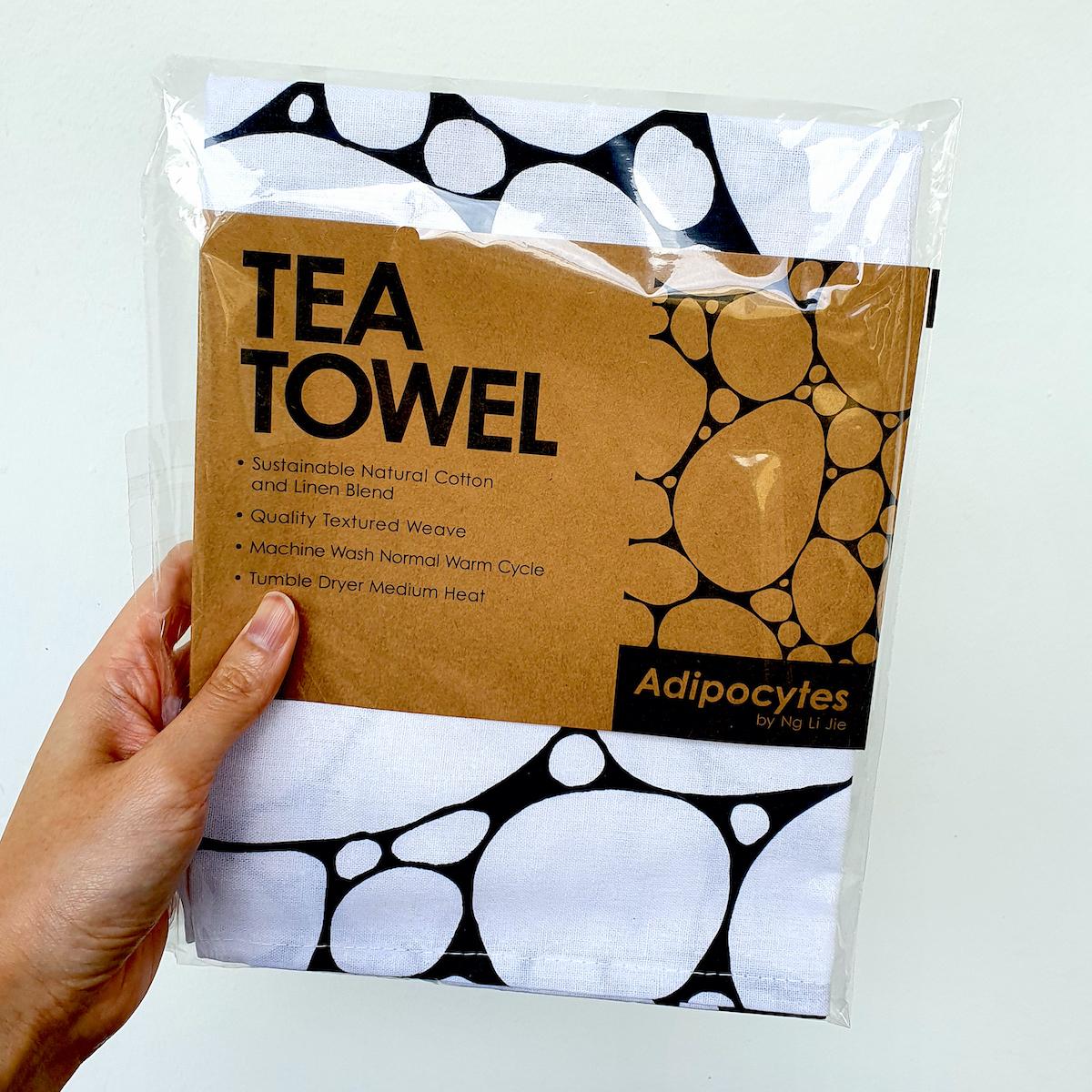 Tea Towel - Black Adipocytes