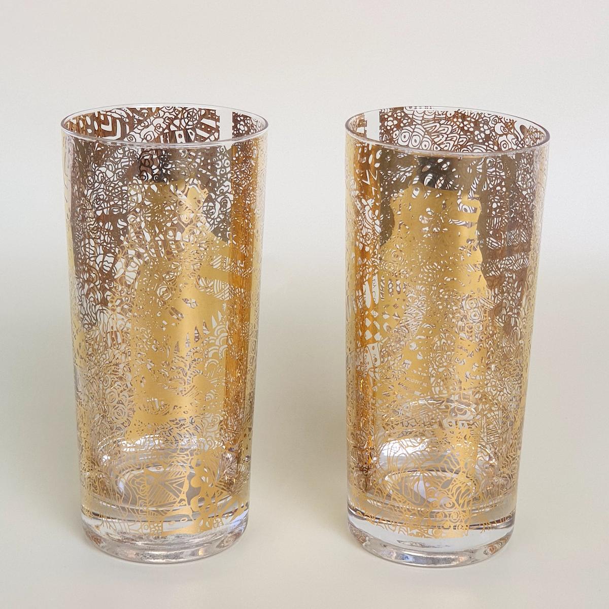 Highball Glass Gold (Set of 2) - Kingfishers at Rest