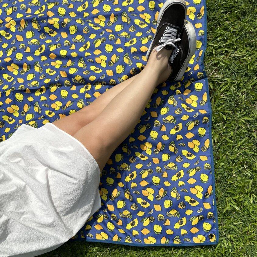Picnic Mat with Pegs Holder – Lemons